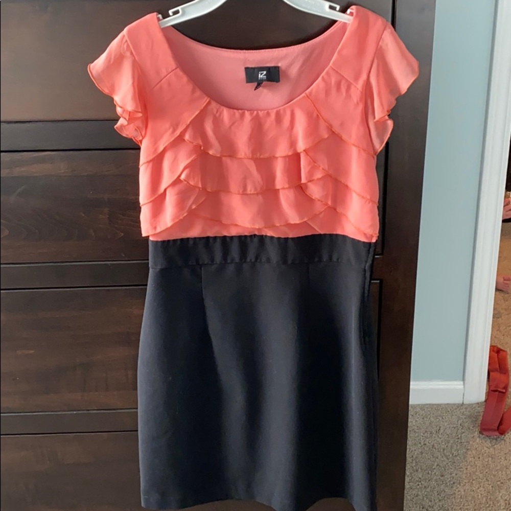 Semi formal teacher banquet pink and black dress